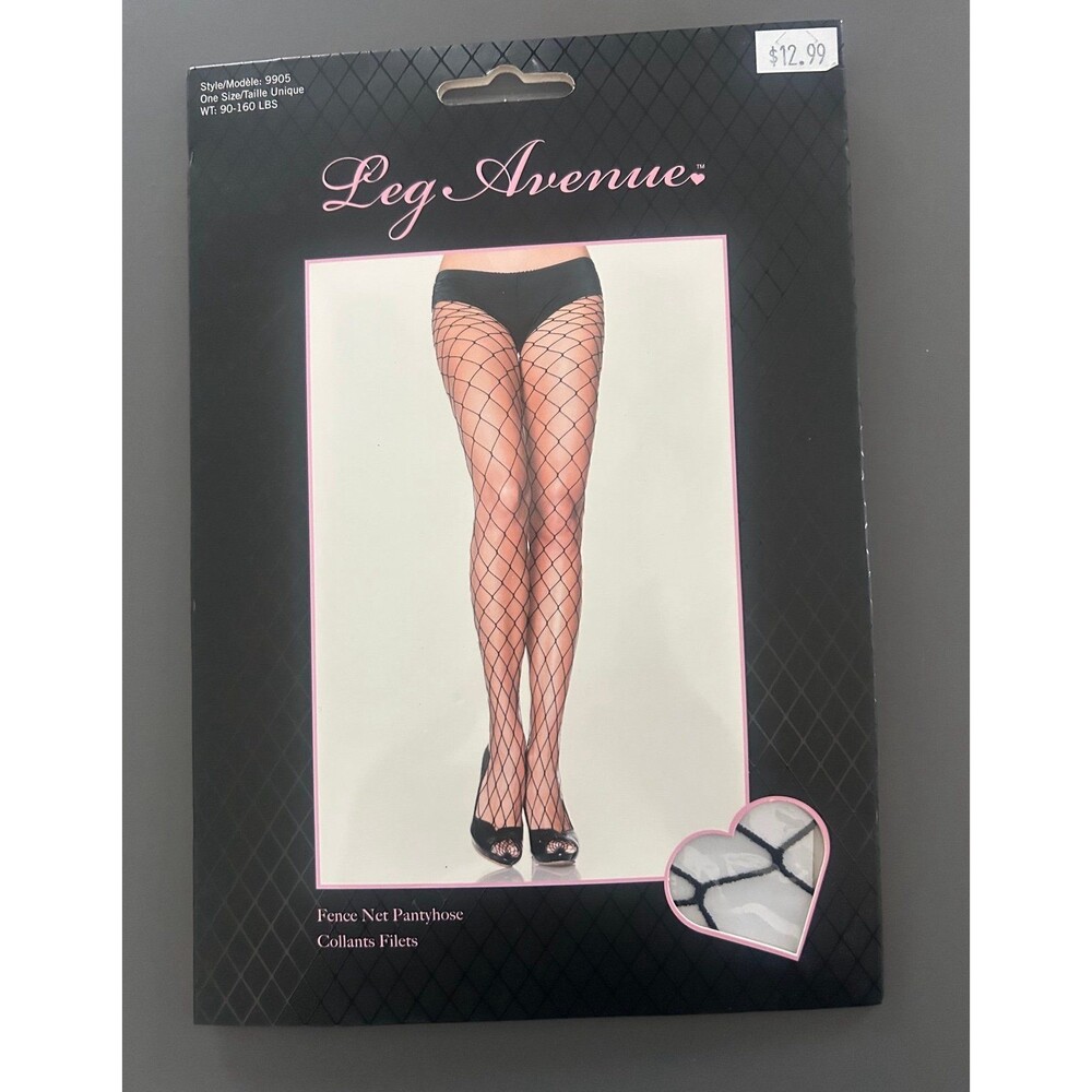 Leg Avenue Black Fence Net Tights  Women’s  Size Onesize